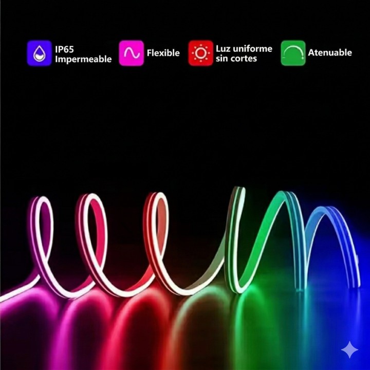 Tira De Luz Neón Led Rgb Inteligente Bluetooth Wifi 10 M