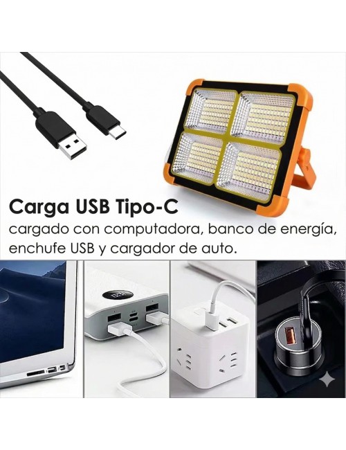 Reflector Solar Portátil 300w Recargable Power Bank Exterior