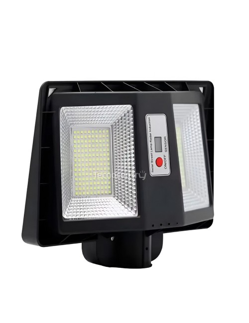 Lámpara Solar Suburbana 300w Exterior Sensor Y Poste Metal