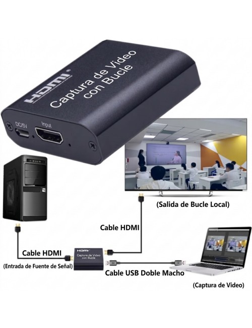 Capturadora De Video Hdmi A Usb 1080p 60fps Con Salida Loop