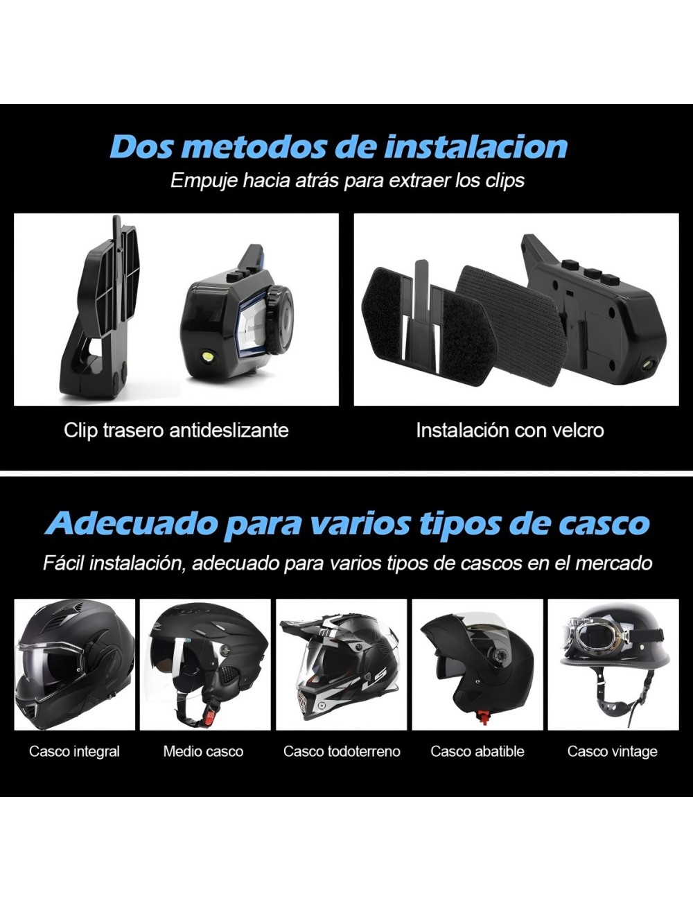 Intercomunicador Casco Moto Bluetooth Manos Libres Ip67