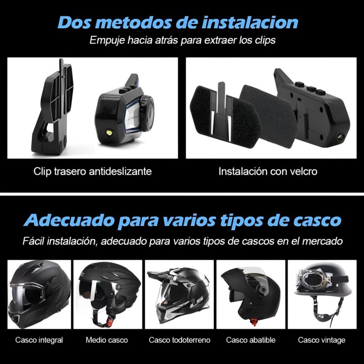 Intercomunicador Casco Moto Bluetooth Manos Libres Ip67