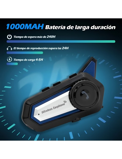 Intercomunicador Casco Moto Bluetooth Manos Libres Ip67