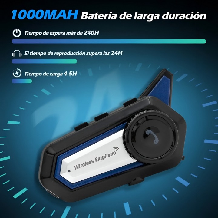 Intercomunicador Casco Moto Bluetooth Manos Libres Ip67