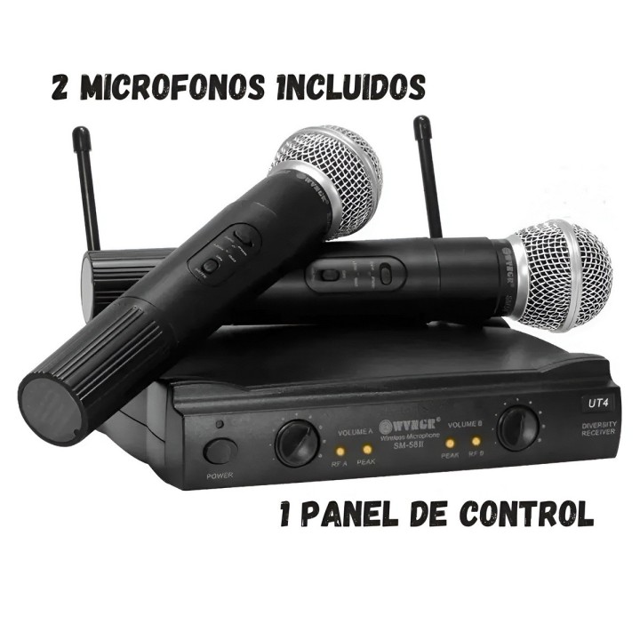Kit 2 Micrófonos Inalámbricos Sm-58ii Profesional Karaoke