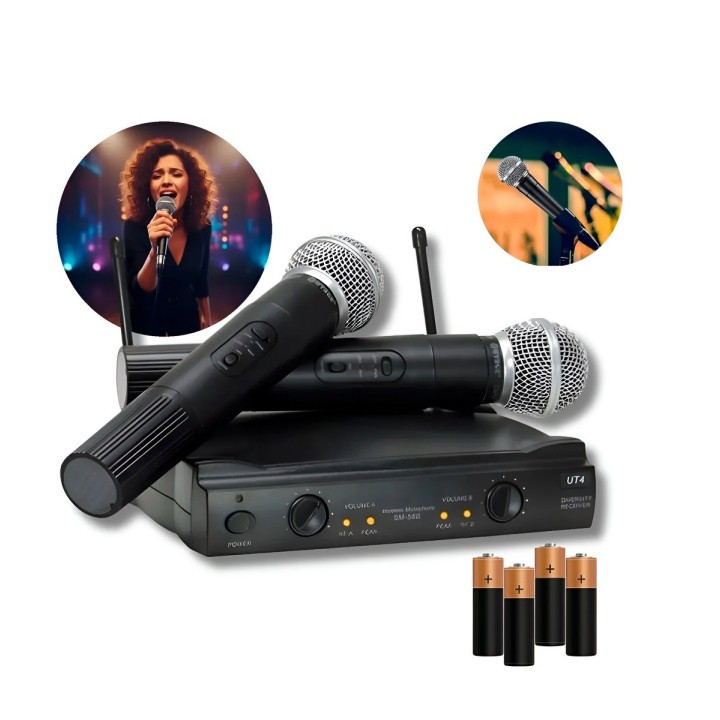 Kit 2 Micrófonos Inalámbricos Sm-58ii Profesional Karaoke