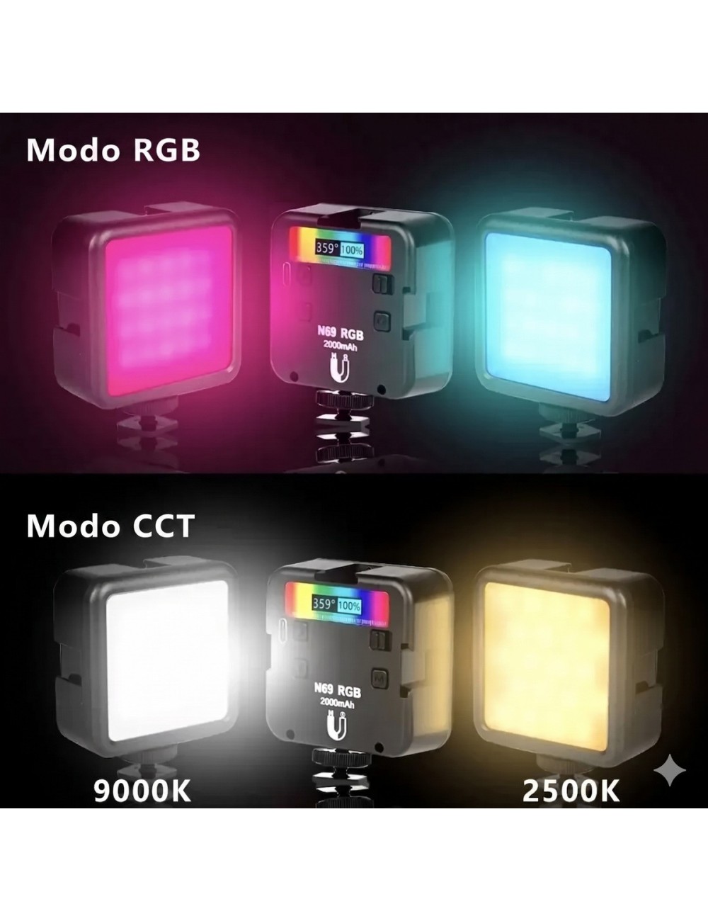 Lámpara Led Rgb N69 Pro 2000mah Fotografía Video Profesional