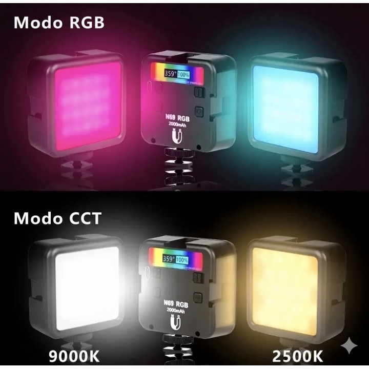 Lámpara Led Rgb N69 Pro 2000mah Fotografía Video Profesional