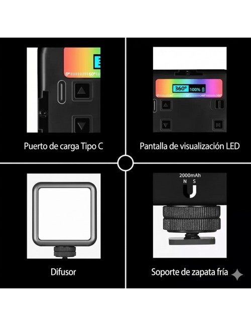 Lámpara Led Rgb N69 Pro 2000mah Fotografía Video Profesional