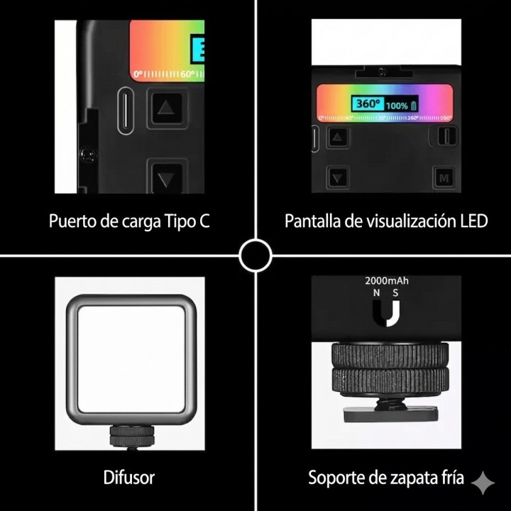 Lámpara Led Rgb N69 Pro 2000mah Fotografía Video Profesional