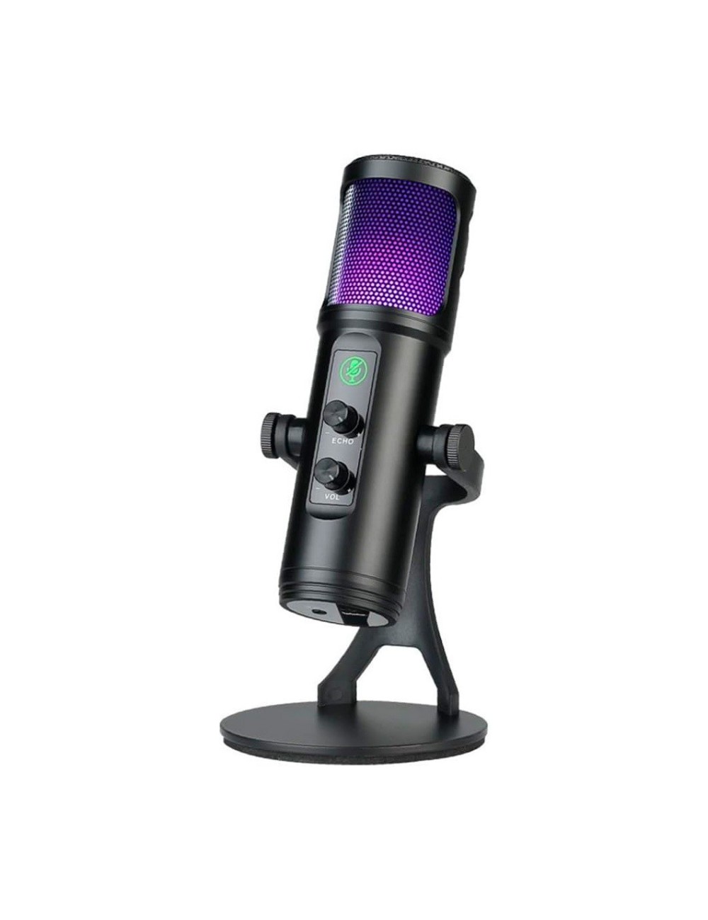 Micrófono Gamer Usb Rgb Podcast Pc Celular Con Echo Trípode