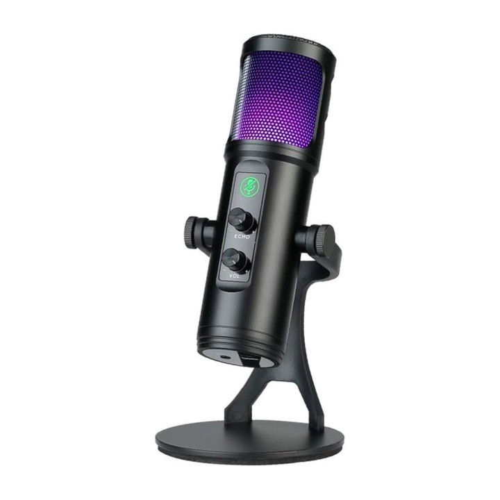 Micrófono Gamer Usb Rgb Podcast Pc Celular Con Echo Trípode
