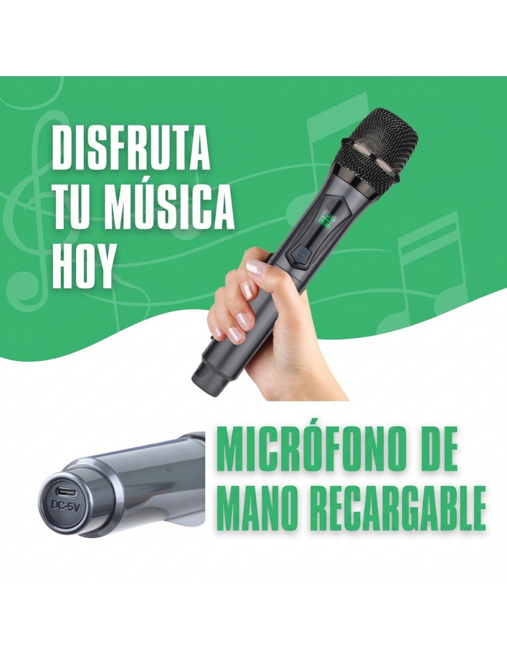 Micrófono Inalámbrico Profesional Uhf Recargable Ttd-m10