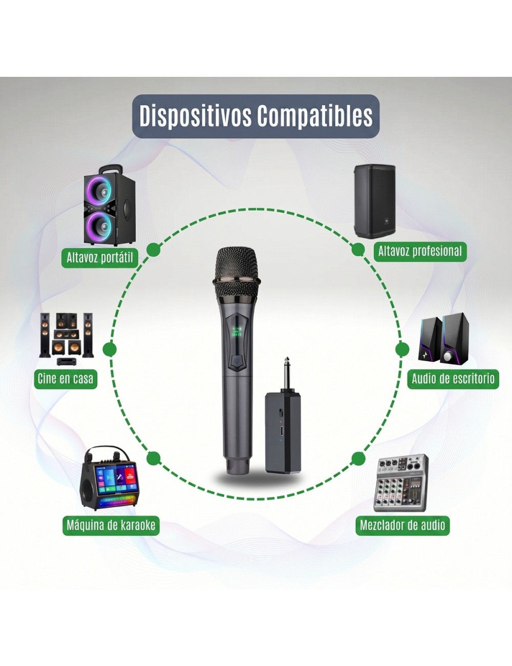 Micrófono Inalámbrico Profesional Uhf Recargable Ttd-m10