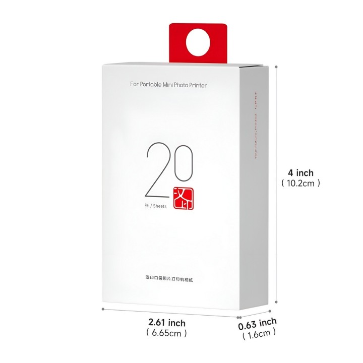 Papel Fotográfico Hprt Zink 2x3 Pulgadas Autoadhesivo 20 Und