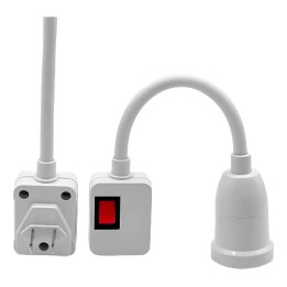 Soporte Rosca E27 Flexible + Interruptor Para Enchufe Pared