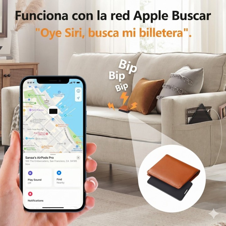 Tarjeta Rastreadora Apple Find My Ultra Delgada Billetera