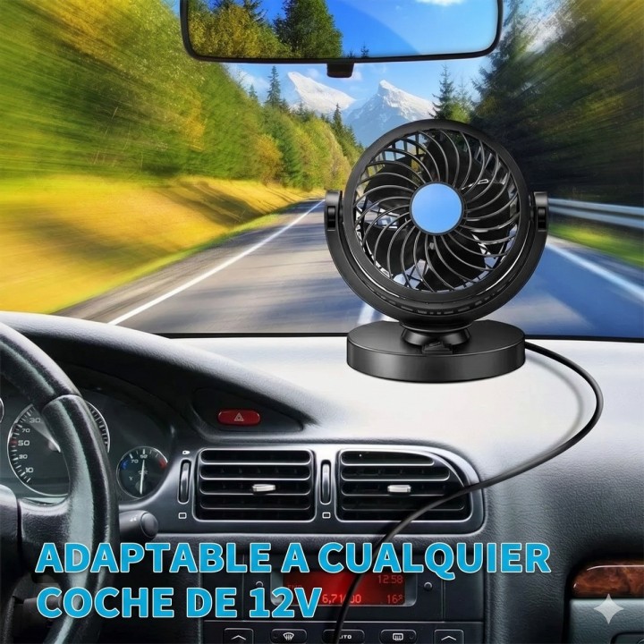Ventilador Para Carro Camioneta 12v Silencioso Rotación 360°