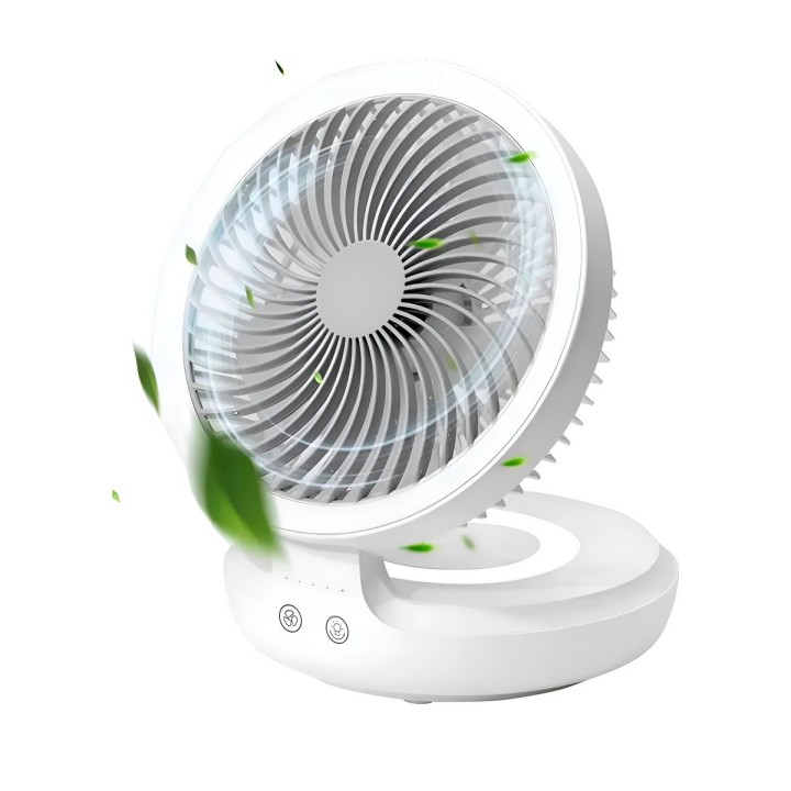 Ventilador Recargable 4000mah Oscilante Led Pared Escritorio