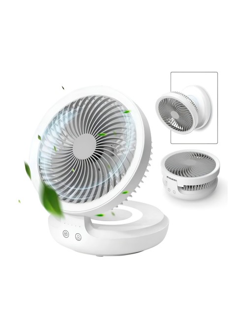 Ventilador Recargable 4000mah Oscilante Led Pared Escritorio