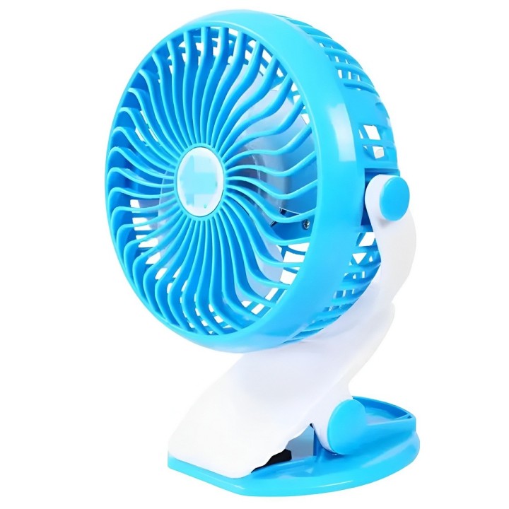 Ventilador Recargable Usb Portátil Con Clip Rotación 360°