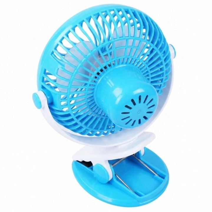 Ventilador Recargable Usb Portátil Con Clip Rotación 360°