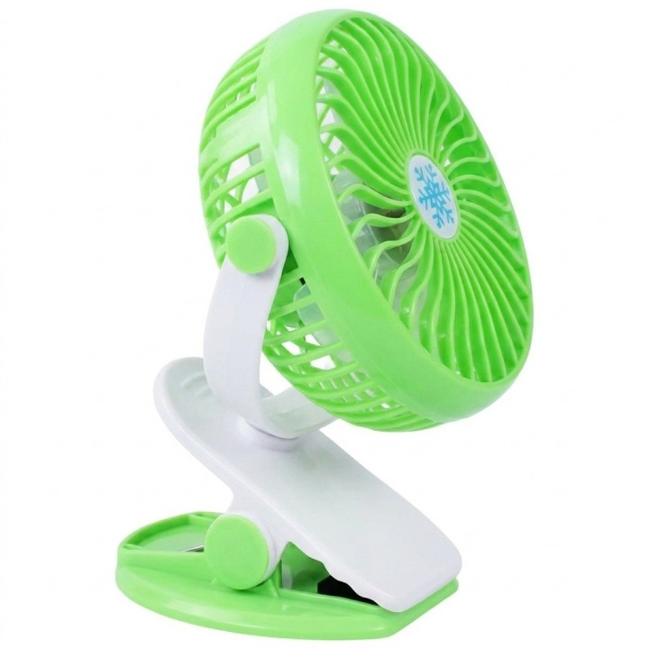 Ventilador Recargable Usb Portátil Con Clip Rotación 360°