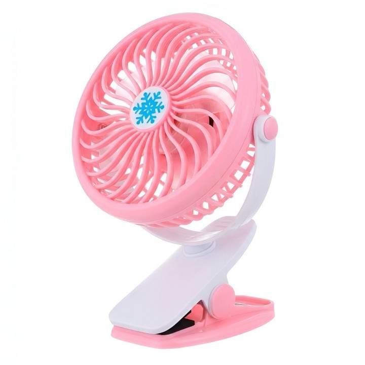 Ventilador Recargable Usb Portátil Con Clip Rotación 360°