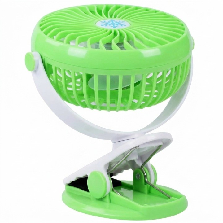 Ventilador Recargable Usb Portátil Con Clip Rotación 360°