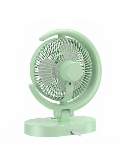 Ventilador Lámpara De Escritorio Recargable Usb Mesa Y Pared