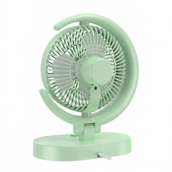 Ventilador Lámpara De Escritorio Recargable Usb Mesa Y Pared