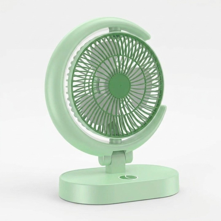 Ventilador Lámpara De Escritorio Recargable Usb Mesa Y Pared