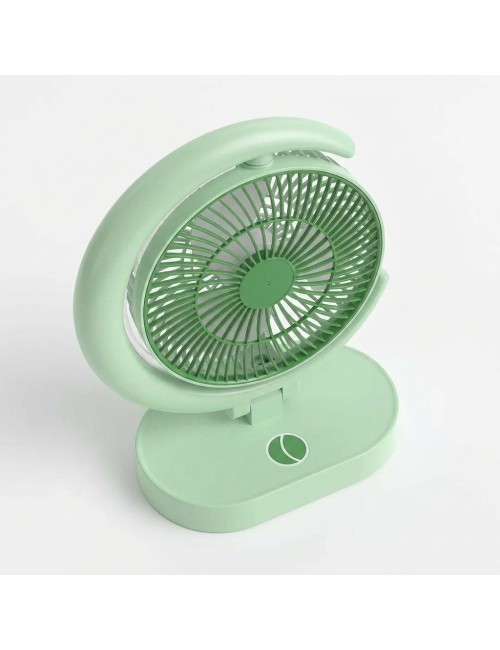 Ventilador Lámpara De Escritorio Recargable Usb Mesa Y Pared