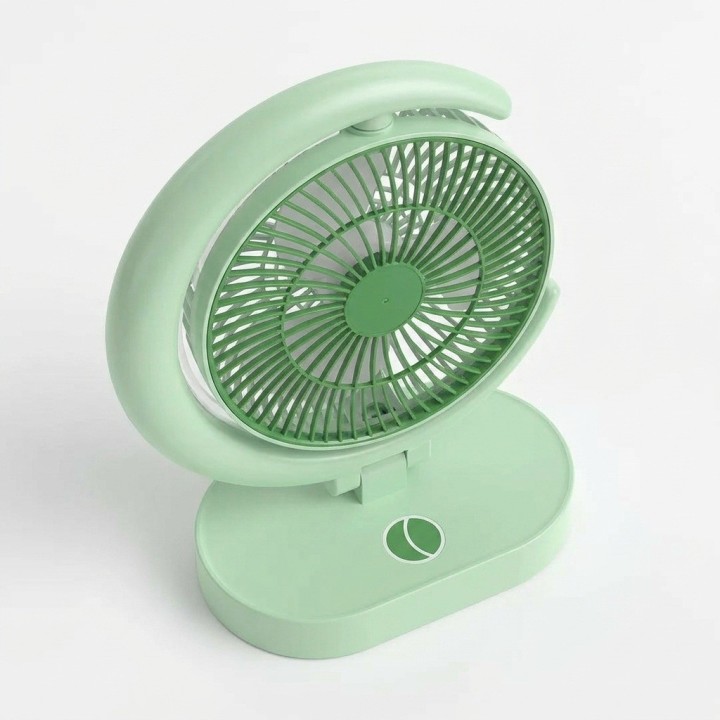 Ventilador Lámpara De Escritorio Recargable Usb Mesa Y Pared