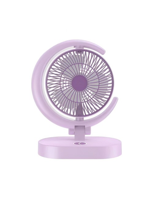 Ventilador Lámpara De Escritorio Recargable Usb Mesa Y Pared