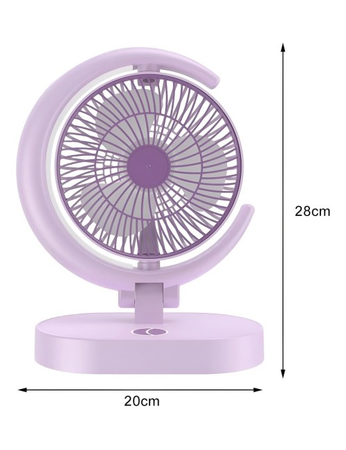 Ventilador Lámpara De Escritorio Recargable Usb Mesa Y Pared