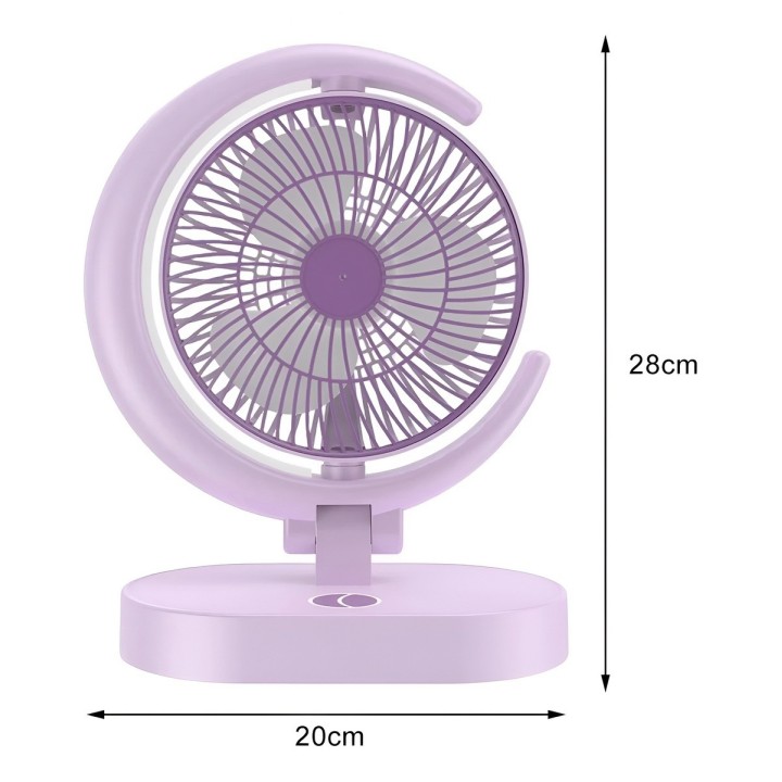 Ventilador Lámpara De Escritorio Recargable Usb Mesa Y Pared