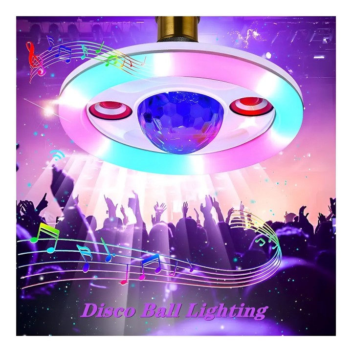 Bombillo Led Ovni Parlante Bluetooth Rgb Sensor Ritmo Musica