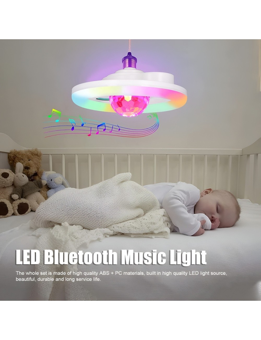 Bombillo Led Ovni Parlante Bluetooth Rgb Sensor Ritmo Musica