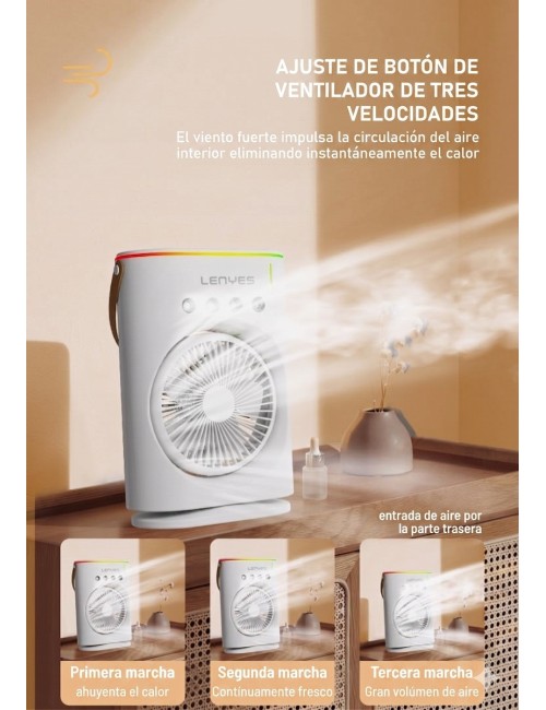 Enfriador Aire Portatil Humidificador Recargable Lenyes Usb