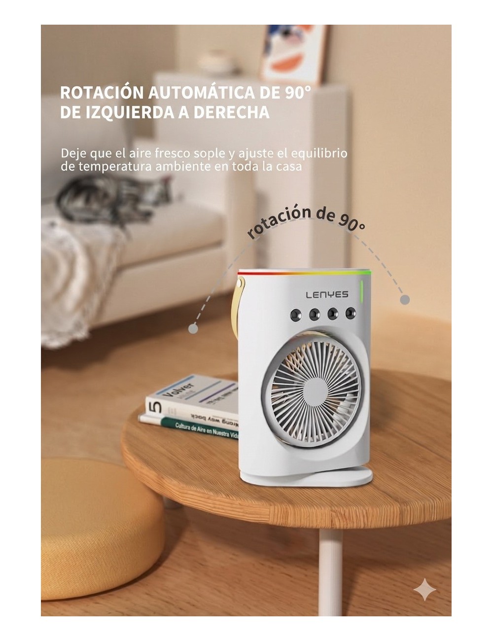 Enfriador Aire Portatil Humidificador Recargable Lenyes Usb