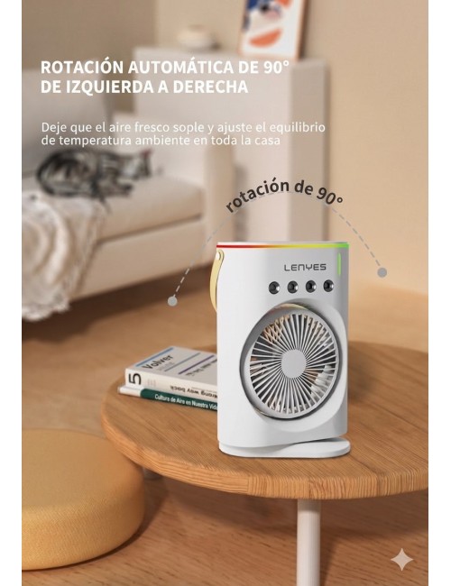 Enfriador Aire Portatil Humidificador Recargable Lenyes Usb