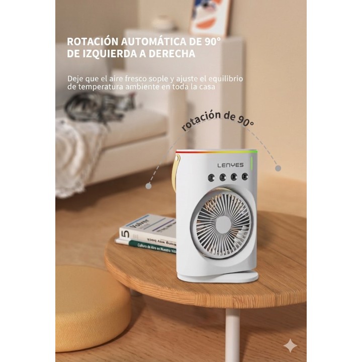 Enfriador Aire Portatil Humidificador Recargable Lenyes Usb