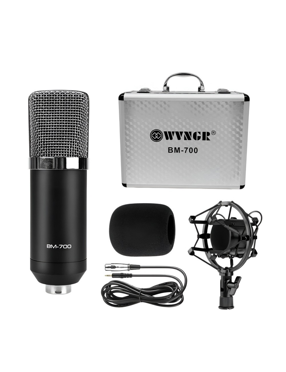Microfono De Condensador Profesional Bm-700 Kit Podcast