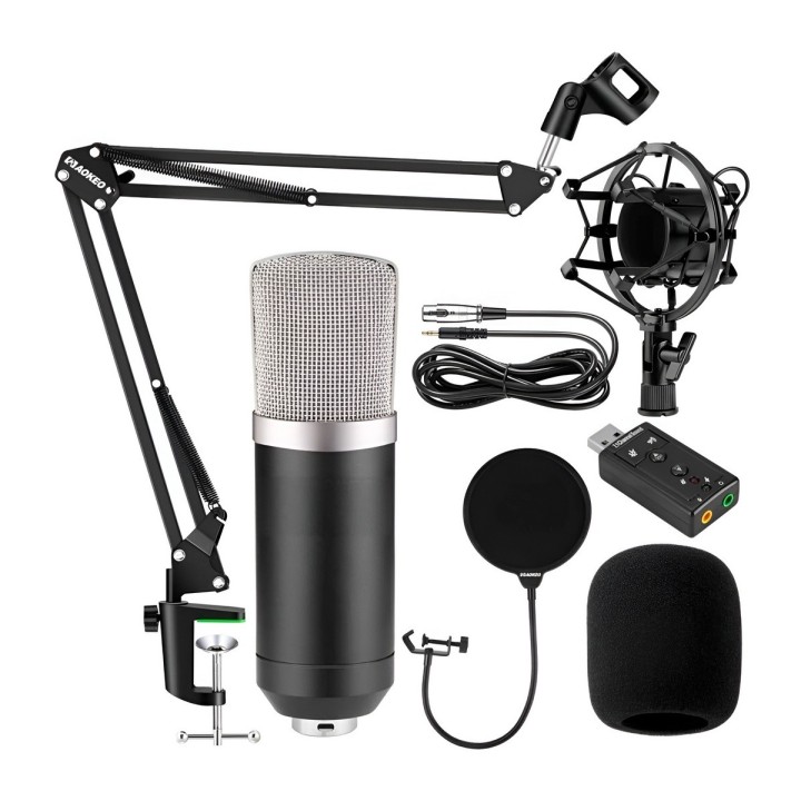 Microfono De Condensador Profesional Bm-700 Kit Podcast