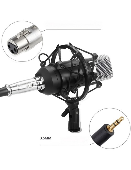 Microfono De Condensador Profesional Bm-700 Kit Podcast