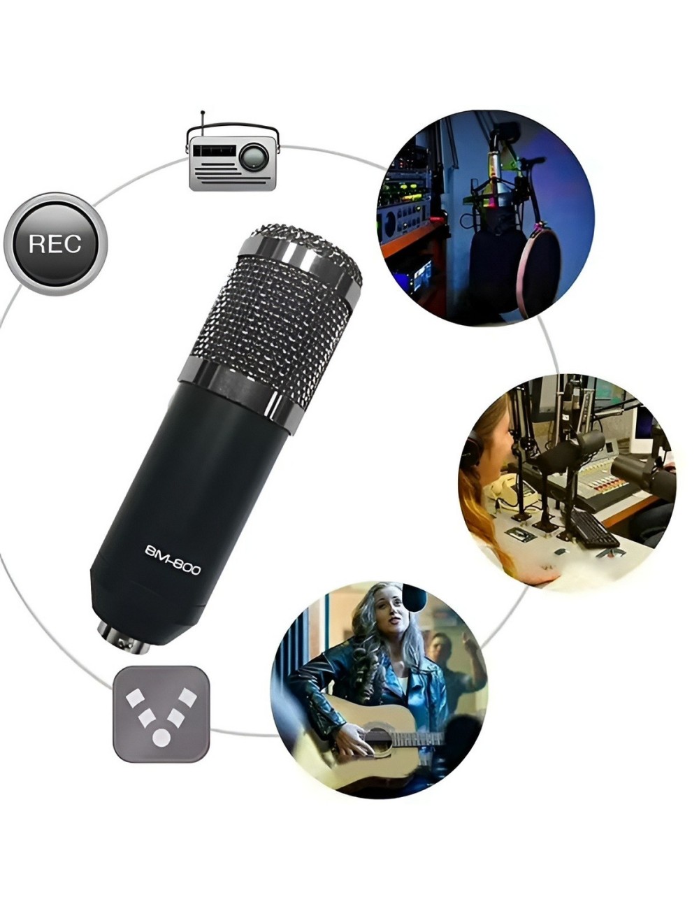 Microfono De Condensador Profesional Bm-700 Kit Podcast