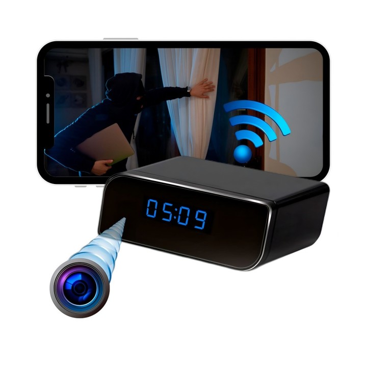 Reloj Despertador Camara Espia Wifi Full Hd Vision Nocturna
