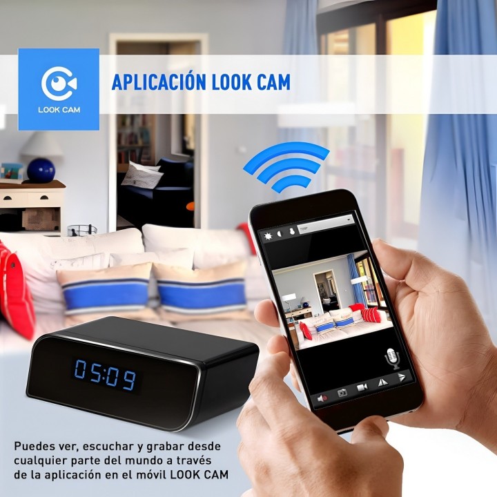Reloj Despertador Camara Espia Wifi Full Hd Vision Nocturna