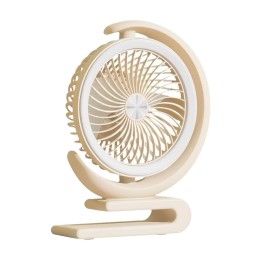 Ventilador Recargable De Escritorio 360 Grados Con Luz Led